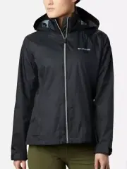 Columbia Women's Switchback III Hooded Windbreaker Jacket, Black, Size Small