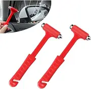 2 Pcs Car Safety Hammer, Auto Glass Breaker with Seat Belt Cutter, 2 in 1 Emergency Escape Tool, Long Handle Window Breaker for Disaster Rescue, Lifesaving Hammer for Car Accidents