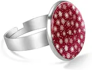 [FVQL] Ring for Women Girls, winter pattern snowflake seamless