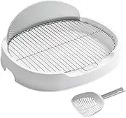Perfk Dog Toilet Potty Trainer Corner,Puppy Potty Tray,Anti Splashing,Detachable Indoor Portable Pet Pee Toilet Litter Tray for Cat, White, 15mm