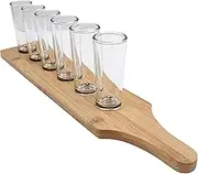 Tequila Shot Glasses Serving Set – 7-Piece Shot Glass & Bamboo Tray Set for Entertaining – Stylish Tequila, Vodka or Whiskey Tasting Set – Home Bar & Party Shot Glasses