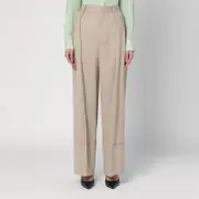[Victoria Beckham] Wide mandarin colour pants in wool 10 UK Beige