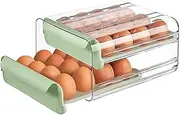 AIMALL Double-Layer Egg Storage Box 9.25x8.46x5.31in Stackable Refrigerator Drawer Organizer Durable Plastic Kitchen Egg Holder for Fresh Egg Storage