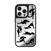 iPhone 16 Pro Mirror Ring Stand Case MagSafe Compatible Yoga Dogs