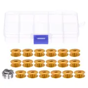 18pcs Aluminum Bobbins W Bobbin Case for Lockstitch Sewing Machine, Yellow