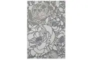 Floral Handmade Wool Rug-Botanical 6365-Silver Multi