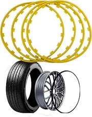 Alloy Wheel Protectors,Rim Protectors for Alloy Wheels, 16-20inch Universal Wheel Hub Decorative Bar, Anti-Collision Anti-Scratch Car Refit Trims Kit,16 inch,Yellow