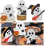 GETBSTOOP Cute Ghost Halloween Decorations Indoor Halloween Ghost Signs Wooden Tiered Tray Decor Table Sign for Home Party Table Mantle Shelf
