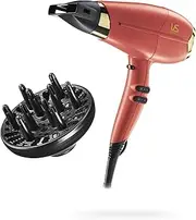 VS Sassoon Enrich Salon Hair Dryer, HTDC Motor, 2100 Watts, 3 Heat & 2 Speed Settings, Cool Shot, Triple Infused Technology, Almond, Keratin & Ceramic for Smooth Shiny Results. Includes Concentrator & Diffuser. Coral (VSD5126CA)