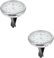 ULTECHNOVO 2 Sets Car Clock Adhesive Auto Dashboard Clock Steel Glass Material Easy Install Mini Vehicle