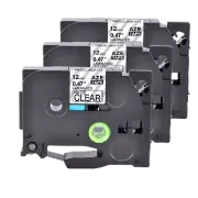 3PK TZe TZ M31 Black on Matt Clear Label Tape 12mm For Brother P-touch PT-1010