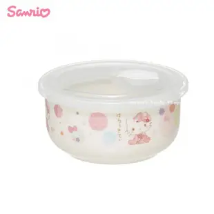 三麗鷗【 SAS 日本限定 】HELLO KITTY 凱蒂貓 陶瓷 附蓋 飯碗 / 餐碗 / 保鮮碗 380ml