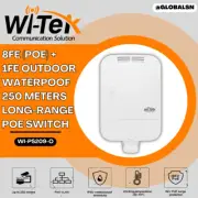 WITEK 8 Ports PoE Outdoor Waterpoof 250 meters Long-range PoE Switch WI-PS209-O