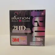 Imation 3M Unformatted 2HD 3.5" Media Storage Diskettes SEALED NEW PACK OF 10