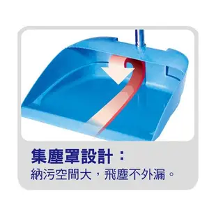 【妙潔】可換面掃把畚斗組(1掃把+1畚斗) 藍