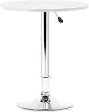 Artiss Bar Table Tables Kitchen Swivel Gas Lift Outdoor Round Metal White