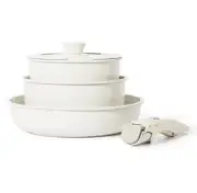 Carote Nonstick Cookware Sets with Detachable Handle, 5 Pcs Granite Non Stick Po