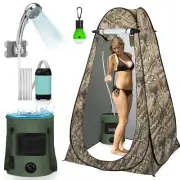 Camping Shower Tent Kit, Pop Up Privacy Shelter with LED Lights, Portable Sho...