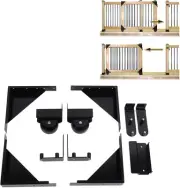 Jiawu Sliding Gate Kit Hardware with Wheels for Wooden Fences, Easy Installation