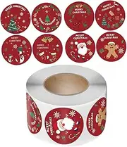 Gadpiparty 3 Rolls Decorative Present Stickers Self Adhesive Xmas Labels with Cute Patterns for Present Boxes Packaging and Holiday Decor Sealing Stickers