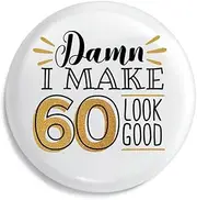 [SEBMNOO] 60th Birthday Gifts for Women Men, Funny 60th Birthday Pins Gift Ideas for Mom Dad, Happy Birthday Button Badge Gifts for 60 Year Old Woman Man, 60 Years Old Birthday Party Supplies Party Favors