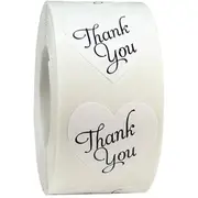 500pcs Labels stickers Heart shape white thank you Stickers seal labels scrapbooking for Package stationery sticker 1inch
