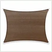 16 ft. x 12 ft. 190 GSM Brown Rectangle Sun Shade Sail Screen Canopy, Outdoor