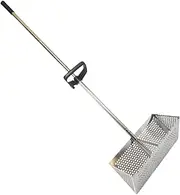 Sand Flea Rake, Stainless Steel Beach Sand Sifter with 15.8 Inch Shark Tooth Wide Basket, Detachable Long Handle Sand Rake for Beach Sand Rake Beach Sand Sifter Sand Flea Rake for Beach