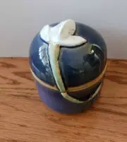 covered pottery box, with flower - hand thrown, one-of-a-kind - new