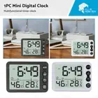 Mini Digital Clock Temperature ℃ Alarm Travel LCD LED Battery Black White