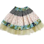 NWT A La Modish Girls Multicolor Mixed Print Layered Tulle Pull On Skirt 3T