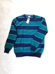 Boy's Long Sleeve Striped Pull-Over Sweater (Size XL - 16) NAVY STRIPE ~ NEW!!!
