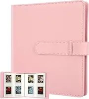 256 Pockets Mini Instant Photo Album, Picture Case for Fujifilm Instax Film 7 8 9 11, PU Leather Photo Wallet Album, Photo Album with 3 Inch Card Binder, Family Albums for Christmas, Wedding (Pink)