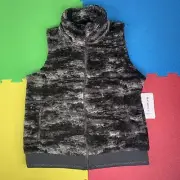 Athleta Size L Tugga Vest Fog Camo Bluff Full Zip Soft Sherpa Sleeveless 981580