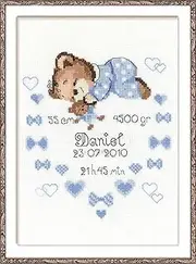 Riolis Cross Stitch Kit - 1124 - Boy Birth Announcement