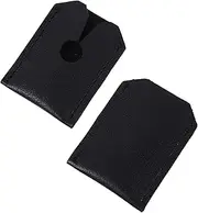 EXQUIMEUBLE 2Pcs Razor Head Protective Sleeve Artificial Leather Storage Case for Manual Shaver Heads Compatible with Various Models for Travel and Daily Use