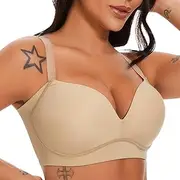 [SEA BBOT] Women Wireless Push Up Bra Side Smoothing T-Shirt Bra Add One Cup