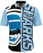 Cronulla Sharks 2024 NRL Mens Showtime Party Shirt Sizes S-5XL BNWT