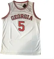 [AIFFEE] Men's State College #5 Retro Vintage Throwback Basketball Jersey Embroidered White