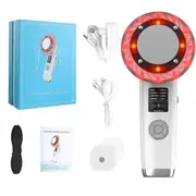 8 In 1 Ultrasound Cavitation Body Slimming Massager Infrared EMS RF Fat Burner Machine Anti-Wrinkle Skin Lift Tighten Device White With Gift Box