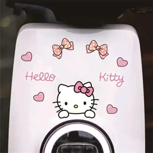 Hellokitty 防水車貼 凱蒂貓機車貼紙 kt貓機車貼紙 電動車貼紙kt貓可愛卡通hellokitty裝飾貼