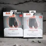 2 McDavid Compression Shorts Mens S/M Running Underwear Black Poly Spandex 26-32