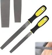 2 Pcs Flat Mill File Set, 6 inch and 8inch File Sharpening Tools - T12 Carbon Steel Edge Metal File Sharpening for Drills and All Edge, with Comfortable Hand Grip Handles