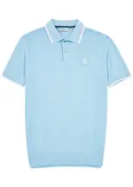 Sandbanks Logo Pointelle-knit Polo Shirt - Light Blue - S S