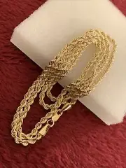 22 Inches 10 Kt Yellow Gold Rope Chain 2.5 mm Lobster Lock Not Scrap