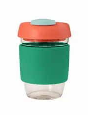 Glass Go Cup (Green/Coral/Sea Foam) - 355mL