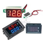 DC100V 10A Digital Blue+Red LED Amp Dual Voltmeter Ammeter Red LED Voltage Meter