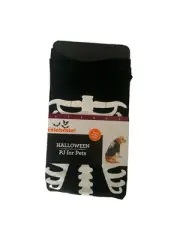 NEW Dog PJ Skeleton Black Halloween Pet Costume S 8-20 lb Glow In Dark