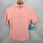 Coolibar Womens Albatross Elbow Sleeve Mock Neck Top Size M Color Pink UPF 50+