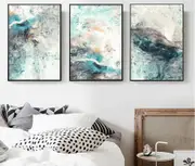 Abstract Blue Green 3 sets Canvas Prints